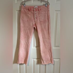 High-Rise Pink Women's Jeans - Button Fly